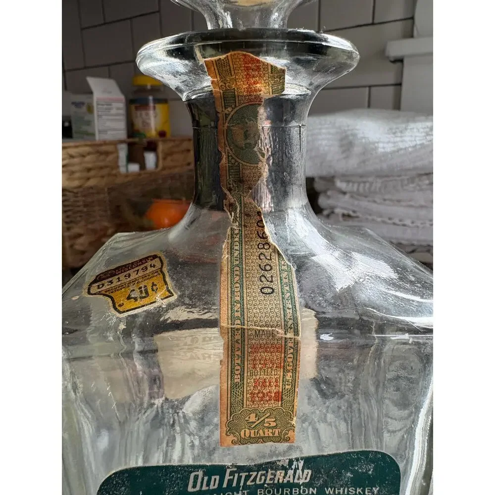 Vintage 50s/60s Old Fitzgerald 6 Year Straight Bourbon Whiskey Decanter Bottle